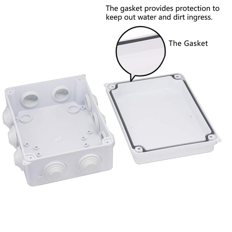 Zulkit Junction Box ABS Plastic Dustproof Waterproof IP65 Universal Electrical Boxes Project Enclosure White 5.9 x 4.3 x 2.8 inch (150 x 110 x 70mm) - Image 5